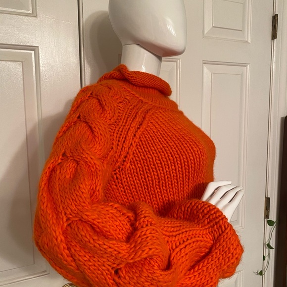 Free People Orange Cowl Neck Sweater size S - Picture 2 of 4